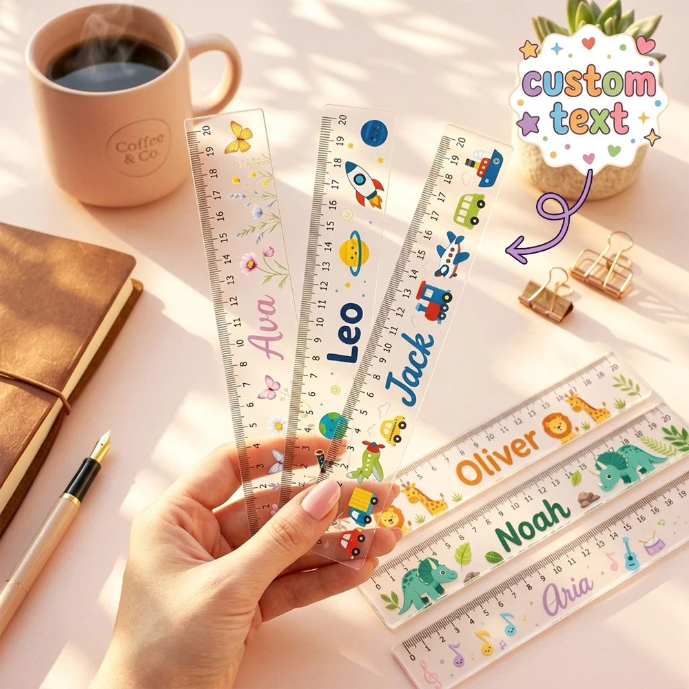 1pc Personalized Custom Acrylic Ruler,Customisable Name Straight Measuring Ruler,Journaling Stationery,New Term Present,School