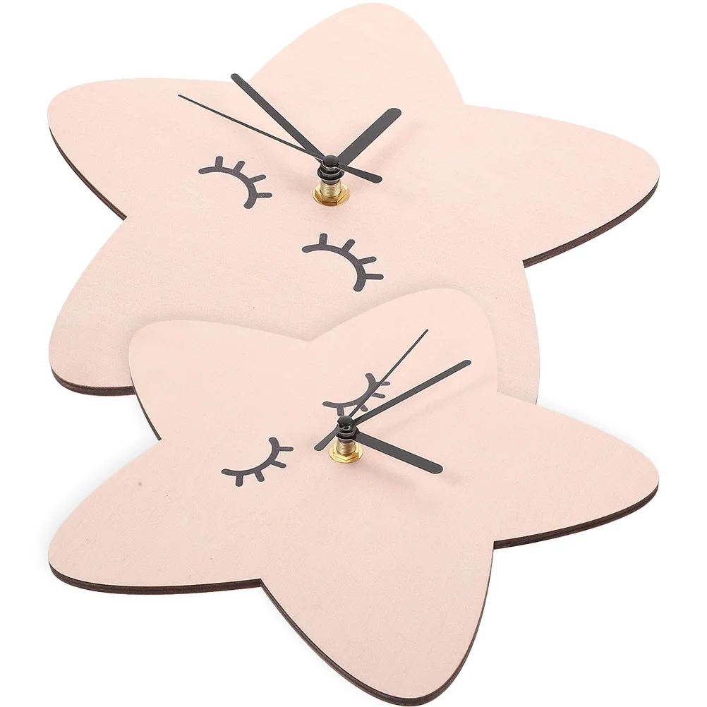 

2pcs Nordic Style Wall Large Silent Wall Hanging Clock For Bedroom Living Room Kitchen Decor Modern Wear-Resistant Cute