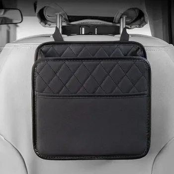 Car Multifunctional Storage Box Folding Leather Storage Bag for Car Seat Back Storage Bag…