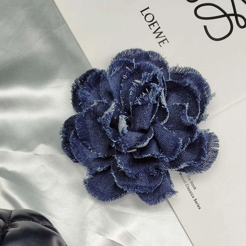 1Pc Blue Denim Cloth Flowers for Clothes Decoration DIY Crafts Supplies Repair