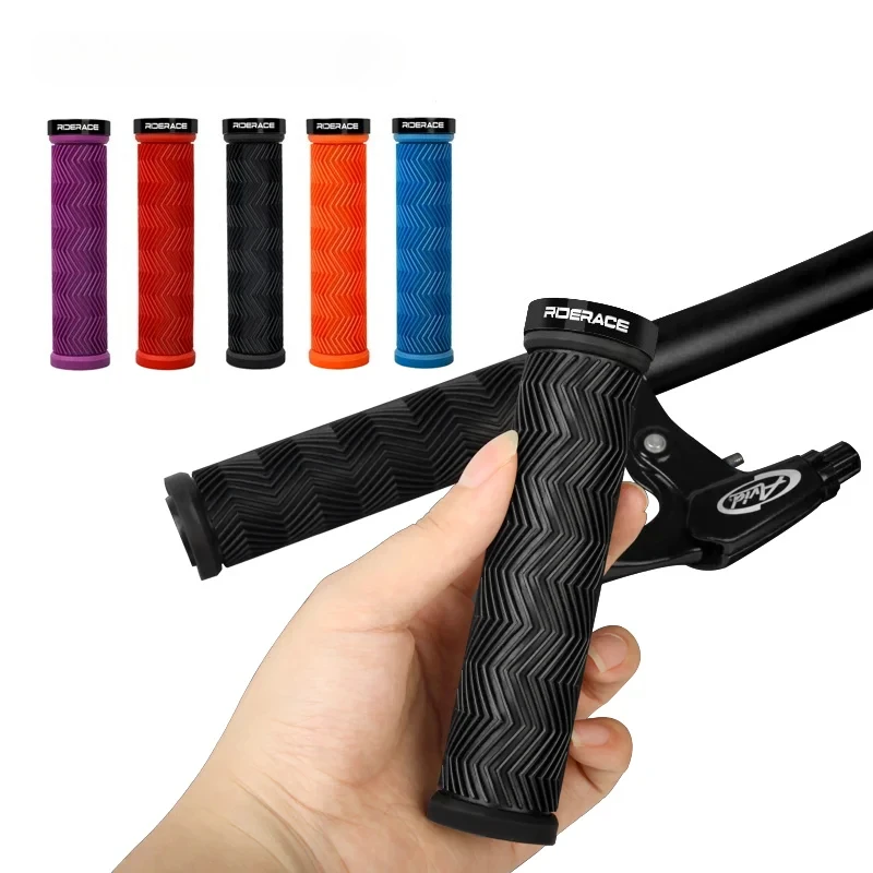 

Bicycle Handlebar Grips Non-Slip Shockproof Comfortable Rubber Mountain Bike Handlebar Cover Ergonomic Cuffs Lock On Ring