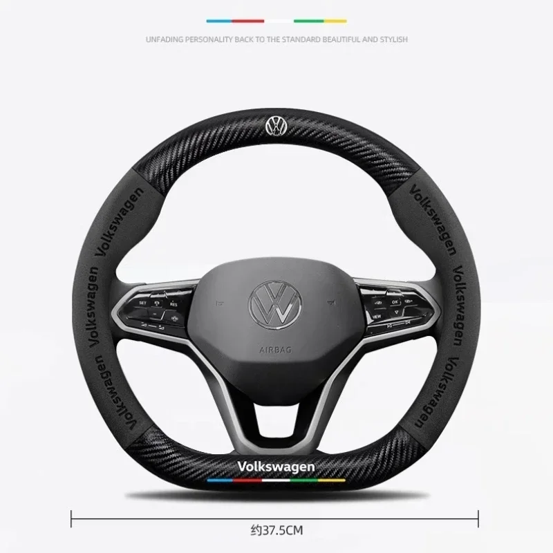 Leather Car Steering Wheel Cover for Volkswagen VW Golf 7 Mk7 Touran Up New Polo Jetta Passat B8 Tiguan Gti Gte Auto Accessories