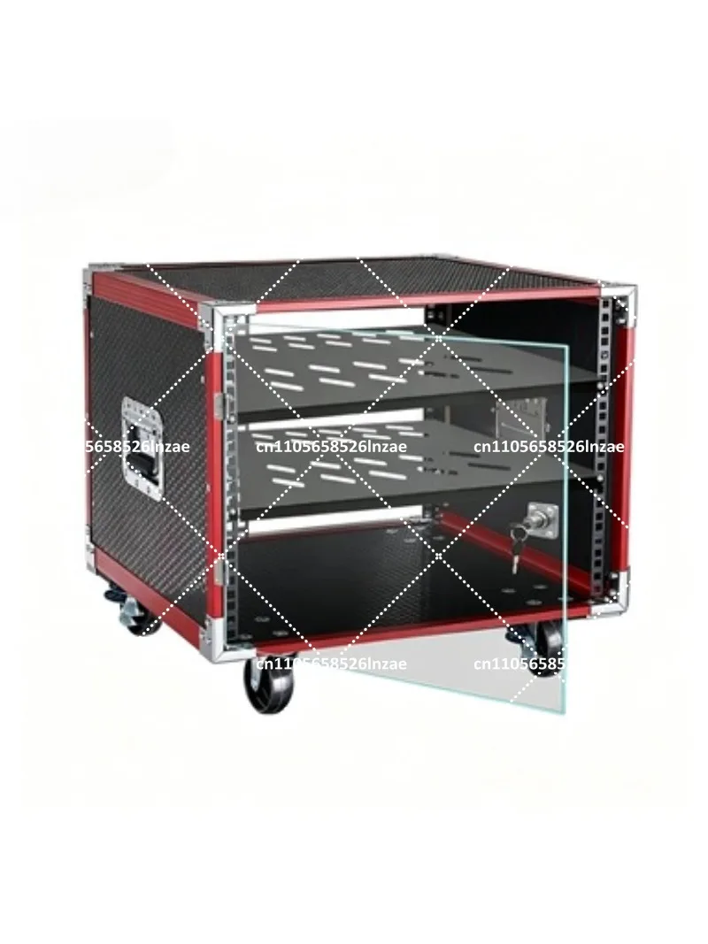 Portable 10U 12U 16U Shockproof Rack Case, Heavy Duty Flight Case for Audio Equipment, Reinforced Alloy Frame - view 5