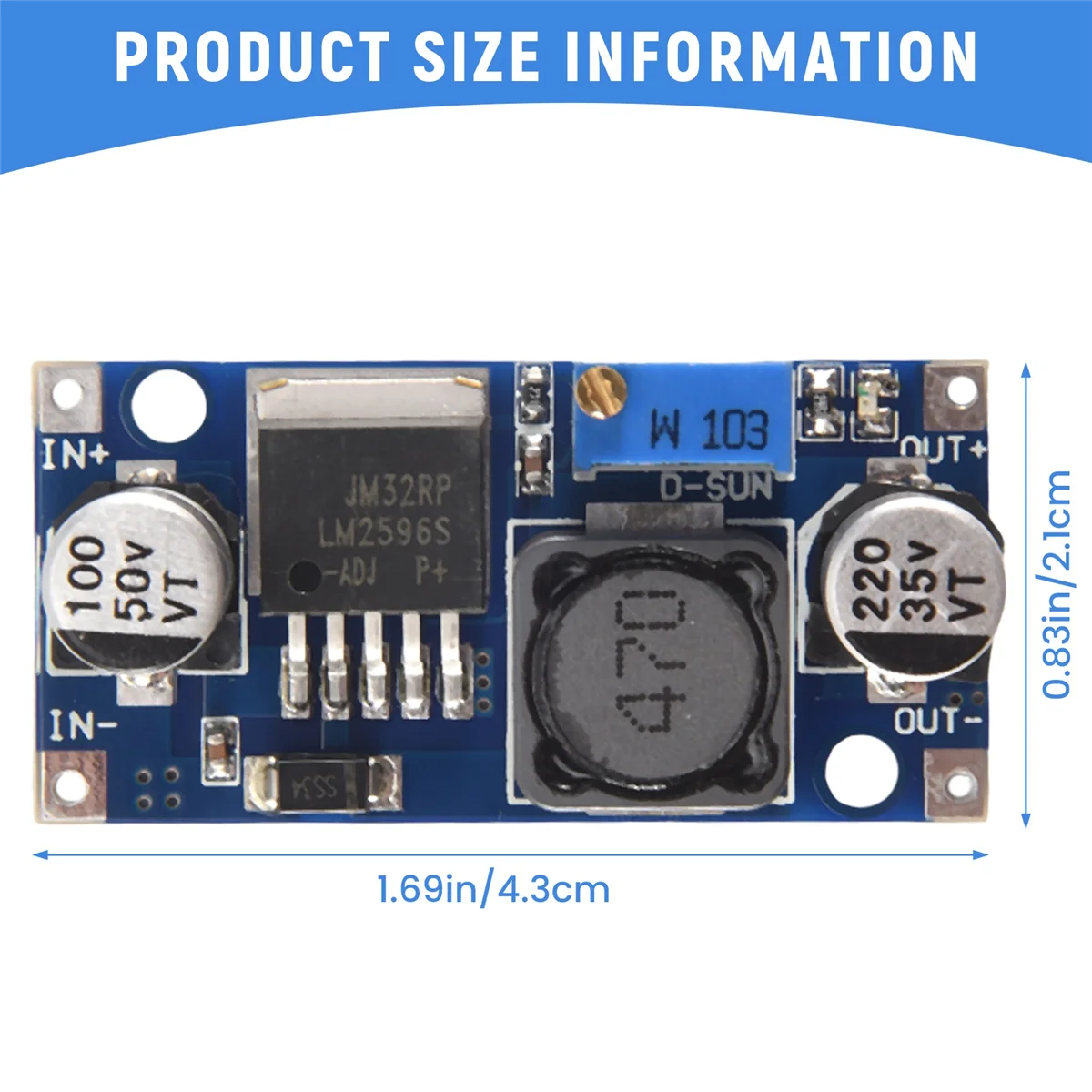 バックコンバータ,電源モジュール,lm2596,3.0-40vから1.5-35v,6パック