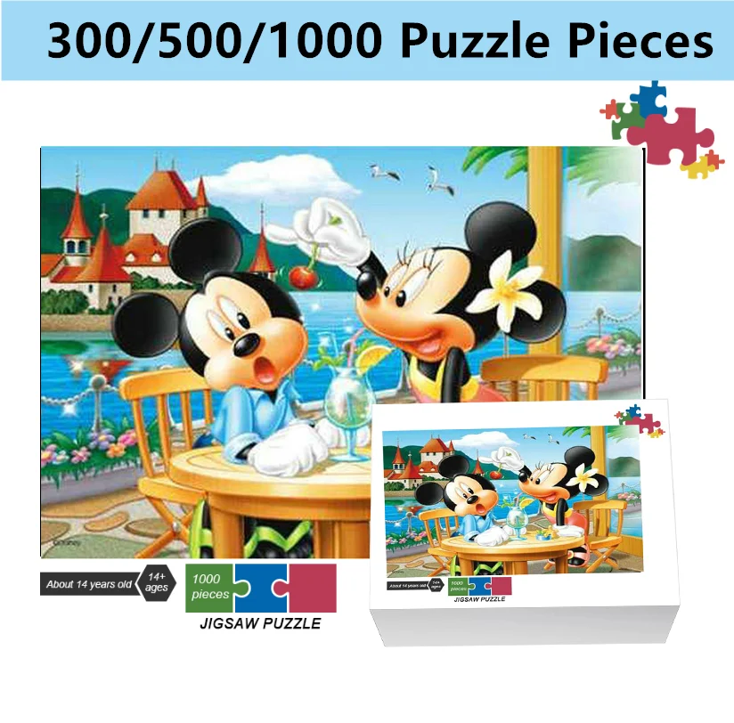 Mickey Minnie Party Disney Cartoon 300/500/1000 puzzle puzzle puzzle handmade game holiday gift high quality