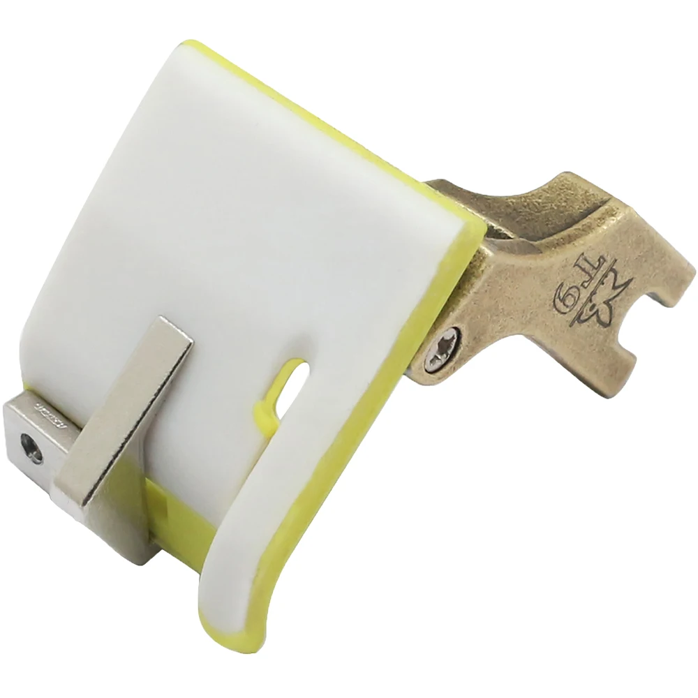 البلاستيك T9 قابل للتعديل متعدد الوظائف قطعة قدم الضغط في ماكينة الخياطة هيمينغ المتداول حافة دليل قدم لملحقات ماكينة الخياطة الصناعية