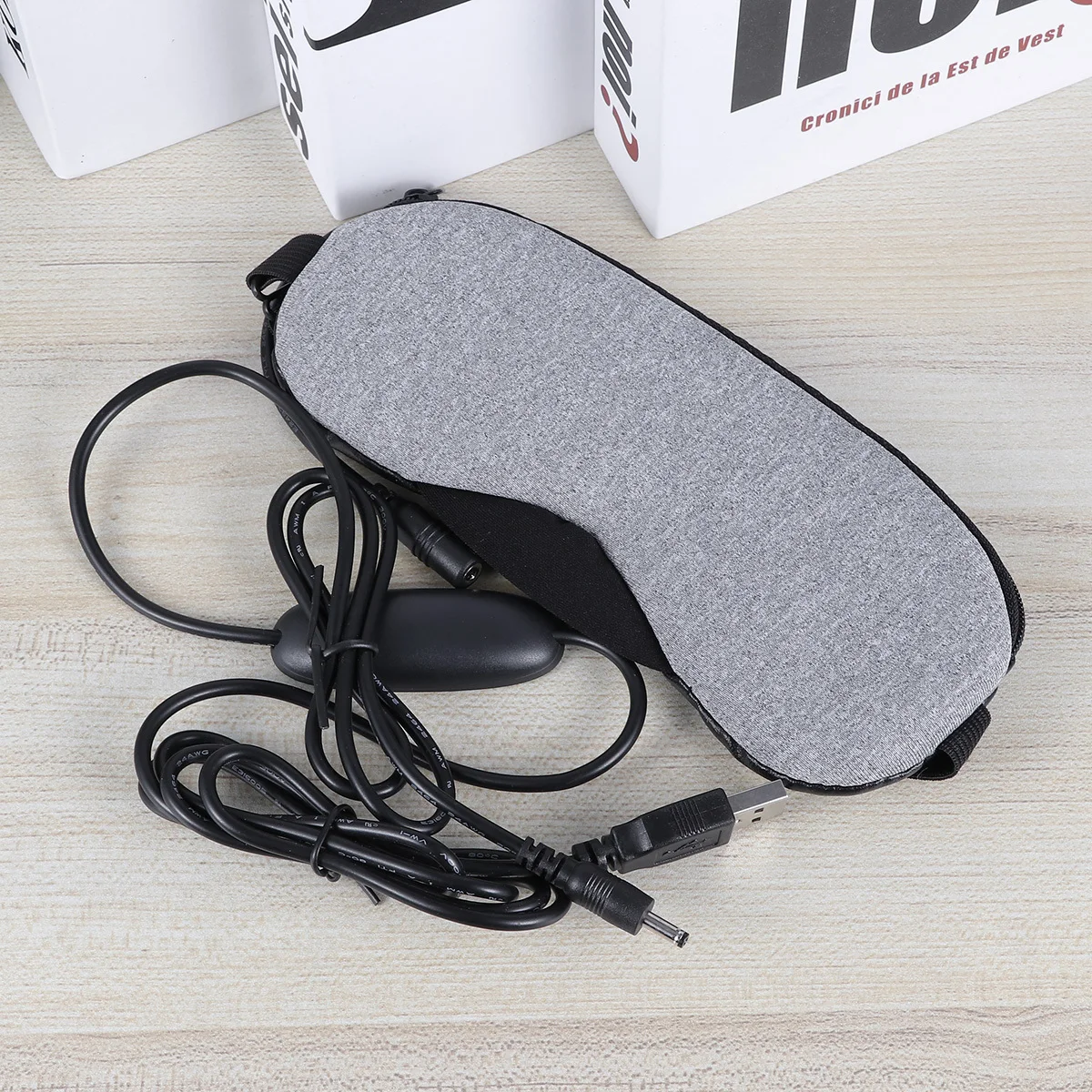 

Паровая маска для глаз, USB перезаряжаемая, горячая и холодная терапия, повязка на глаза для глубокого сна, домашнего офиса, путешествий, серая, не ароматная