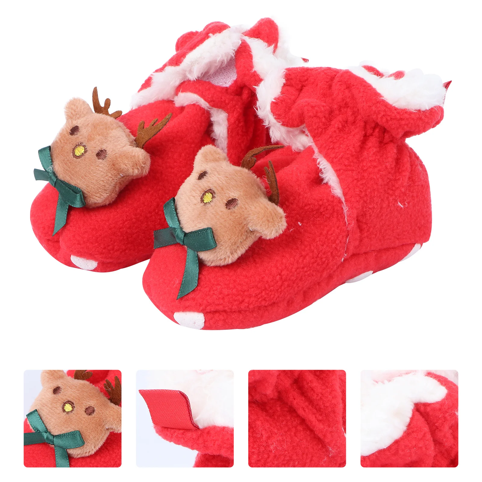 

1Pair Baby Winter Shoes Warm Christmas Prewalker Soft Sole Non-Slip Infant Cotton Shoes Lightweight Toddler Footwear