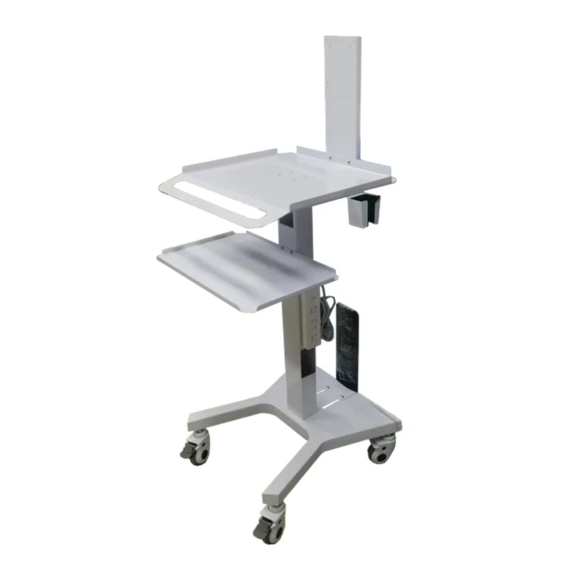 Mobile trolley with monitor mount for portable ultrasound imaging scanner systems