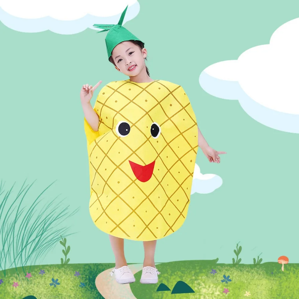 

Food Fruit Veggie Costume Performance Stage Pumpkin Cloak Children Cosplay Costume Parent-child Doll Role-playing