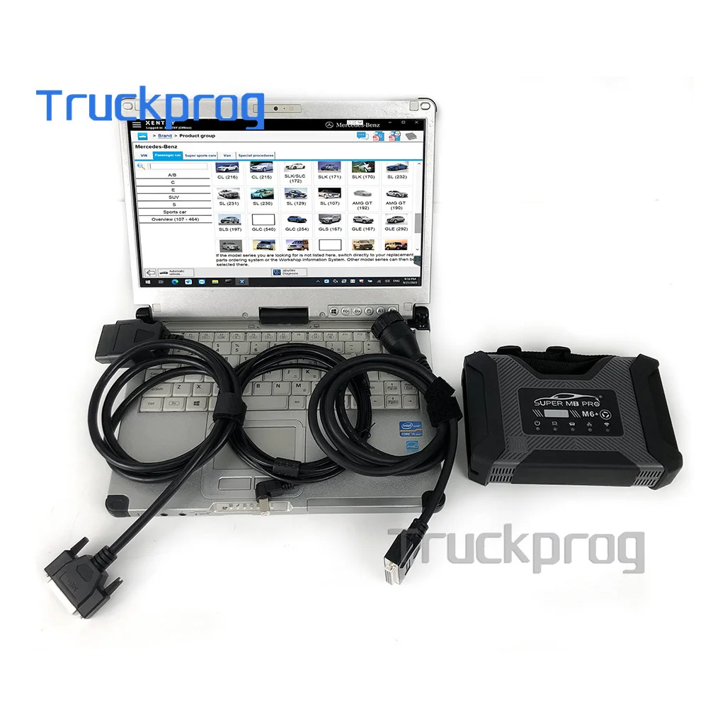 Thoughbook CF C2 Laptop+Super MB Pro M6 Star Wireless DoIP Car Truck Diagnosis Tool For Benz MB Trucks 12V Car 24v Diesel Truck