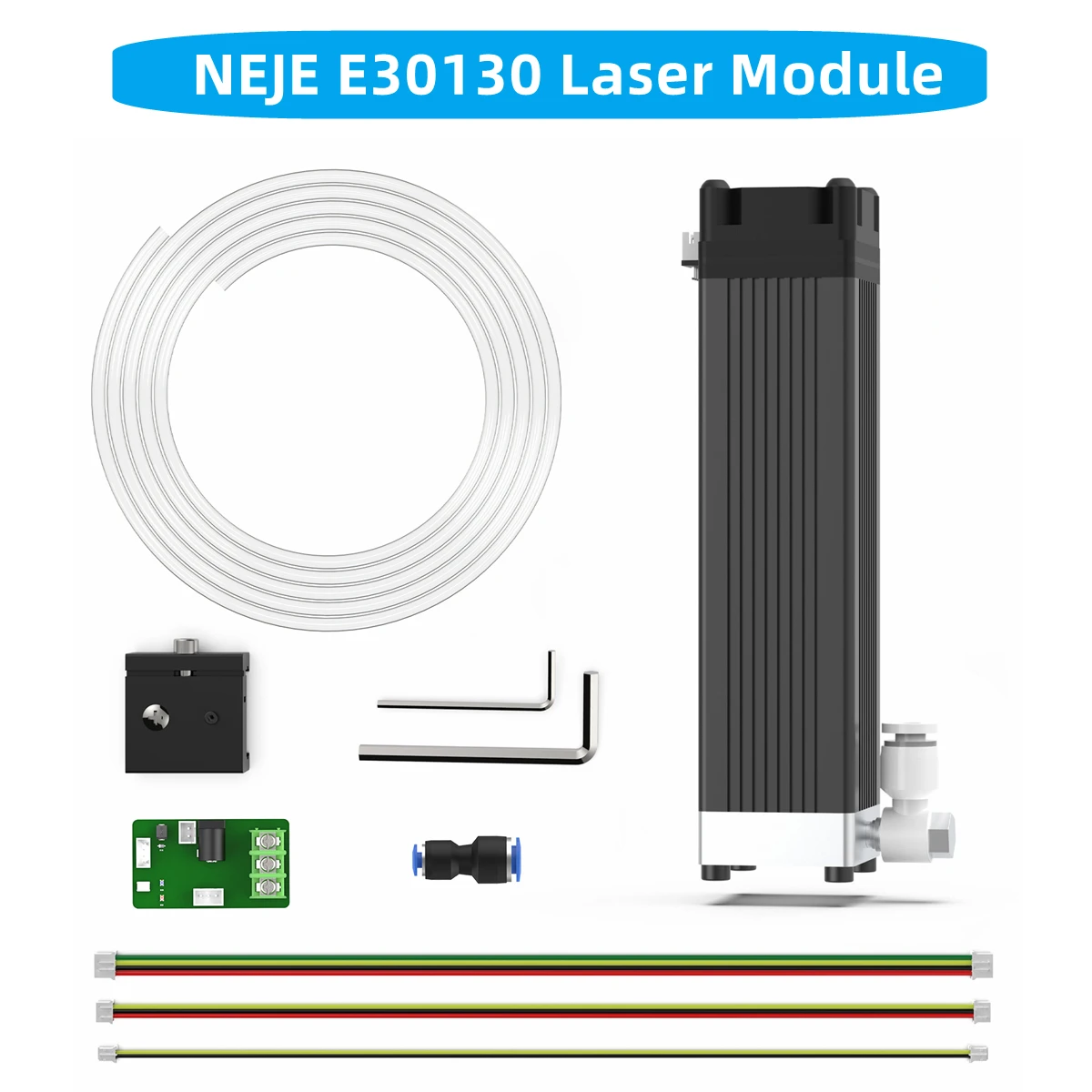 NEJE 50W Optical Compressio Fixed Focus Laser Module E30130 Laser Built-in Air Assist, for CNC Laser Engraver Wood Cutting Tool