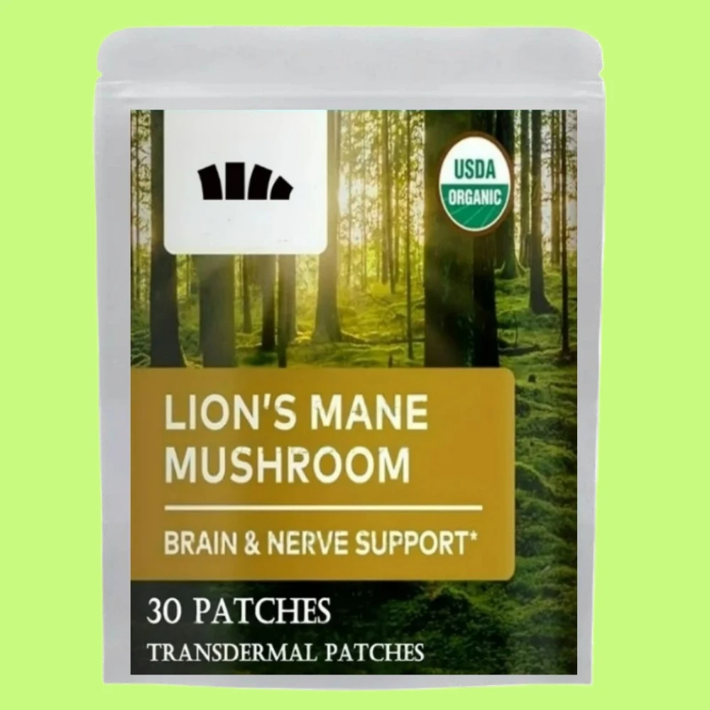 

30 Patches Lions Mane Mushroomm Transdermal Patches, Brain & Nerve Health Support