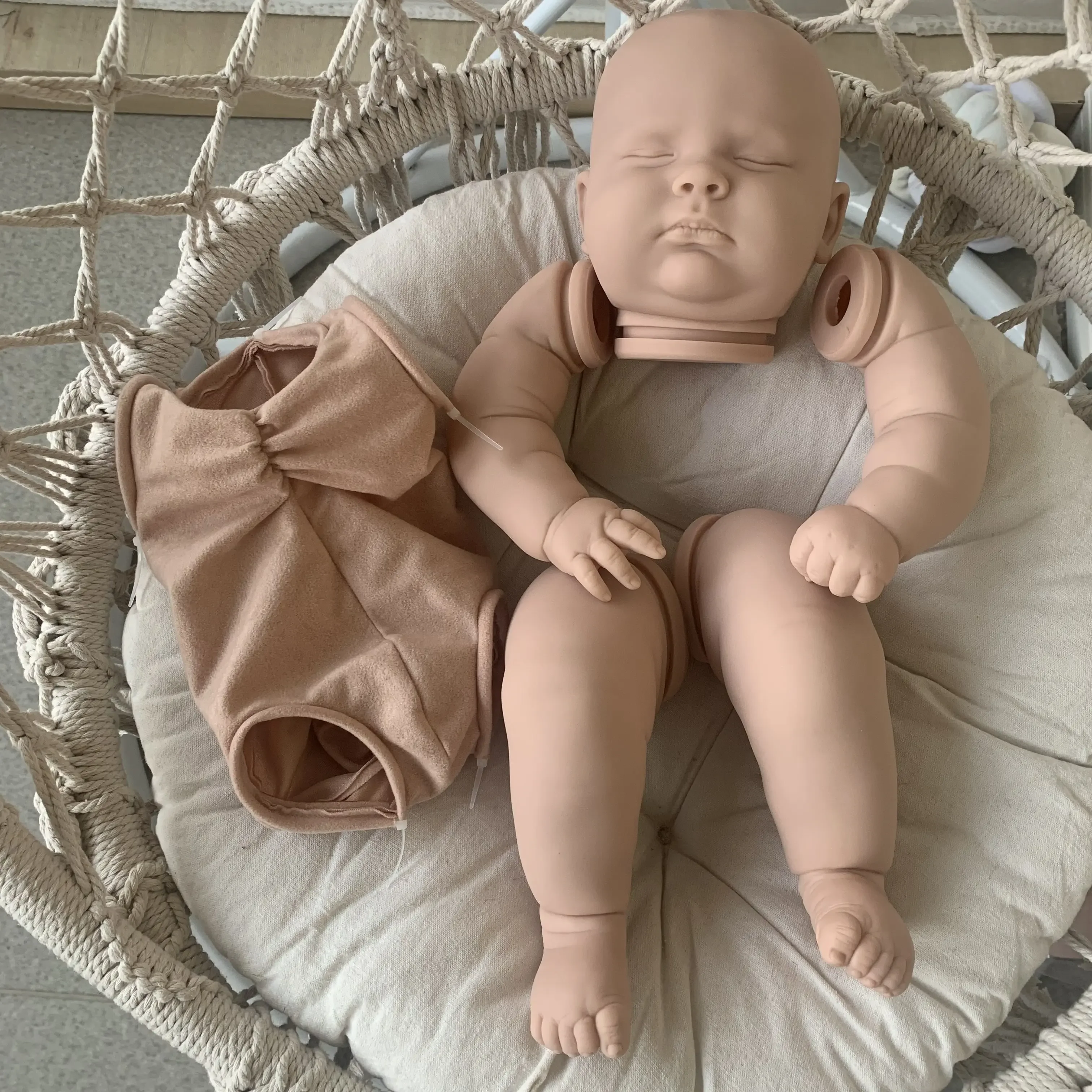 SINO-BB-Kit de muñeca bebé Reborn de 23 pulgadas, realista, 3 meses, bebé durmiendo, piezas de muñeca sin pintar de vinilo, Kit de muñeca en blanco DIY