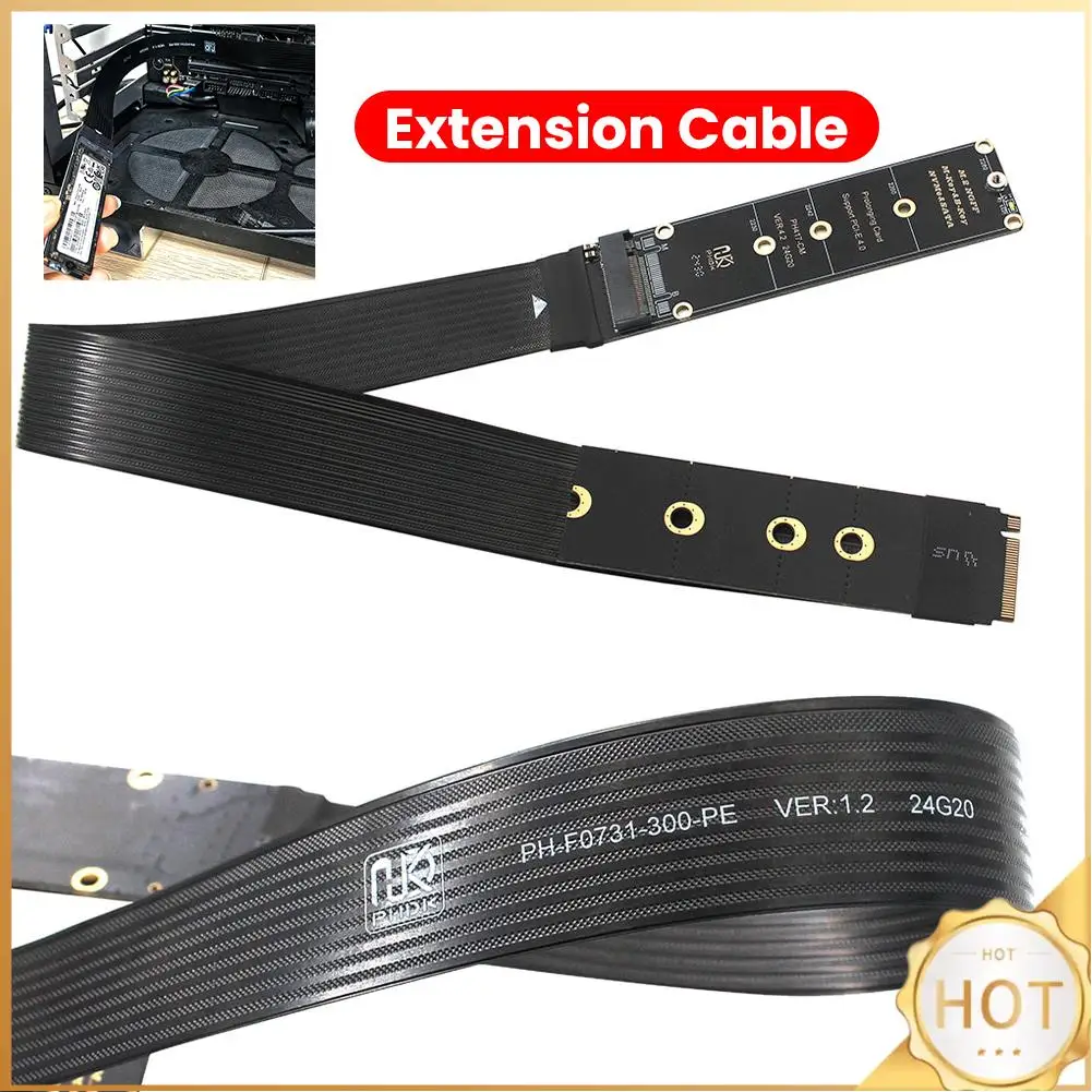 M.2 NVME Extender M.2 NVMe SSD Extension Cable M.2 SSD PCI-Express 4.0 X4 M Key Extender for M.2 2230 2242 2260 2280 SSD