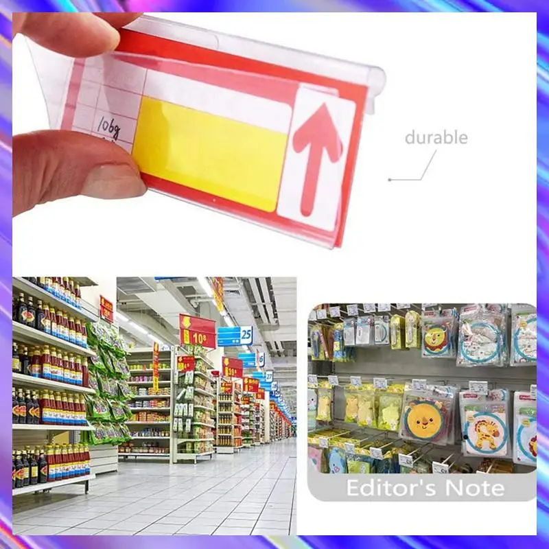 

600Pcs Clear Plastic Label Holders For Wire Shelf Retail Price Label Holders Merchandise Sign Display Holder (6 X 4 Cm)