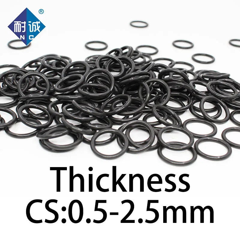 

O-ring thickness 0.5/2.5mm CS NBR Nitrile sealing temperature resistant gasket rubber ring complete in specifications