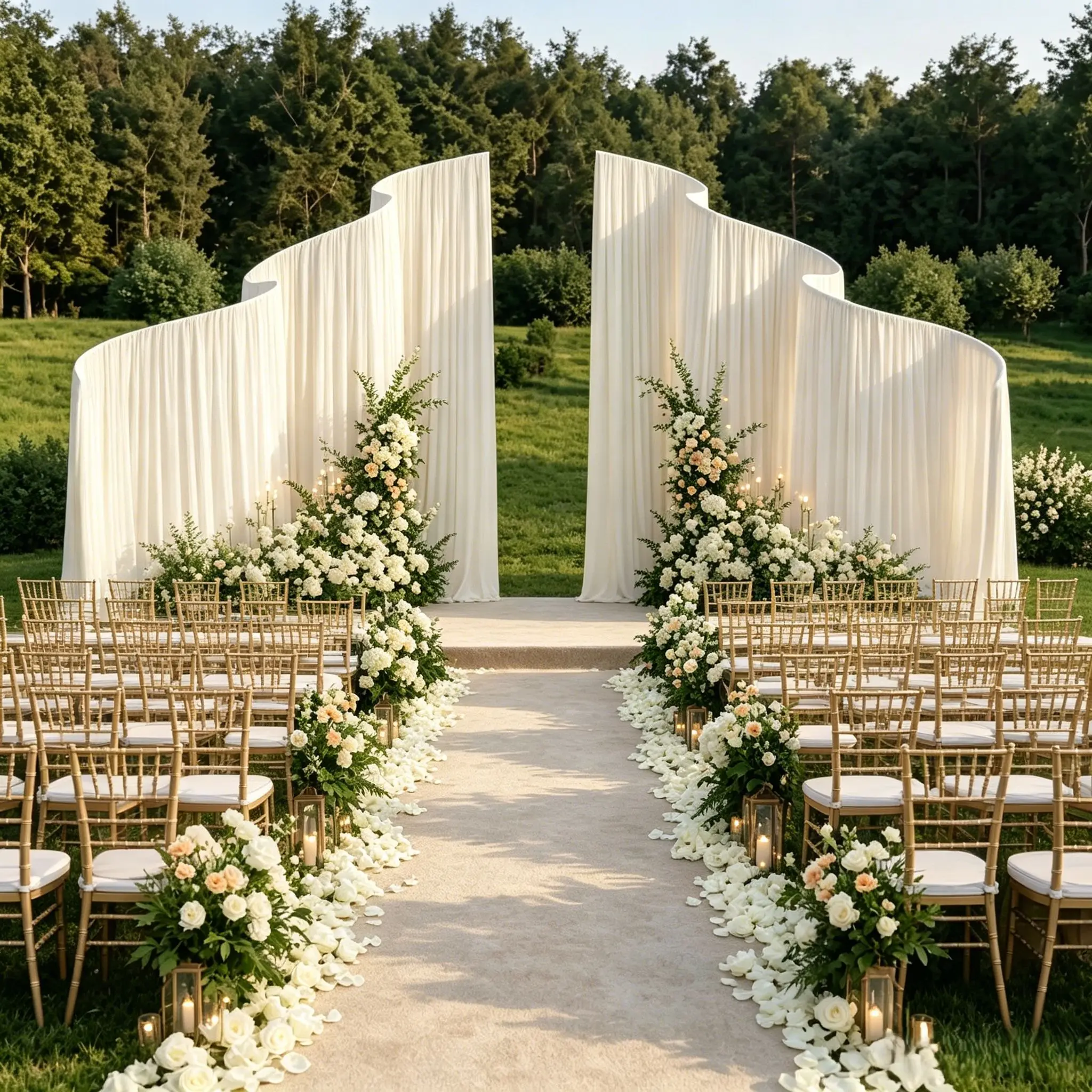 

Wave Iron Arch Stand Luxury Metal Frame Wedding Backdrop Decoration For Outdoor Ceremony Birthday Party Event Background Props