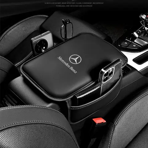 메르세데스 벤츠 AMG W212 W213 W205 W177 W247 W176 X253 GLC CLK CLA 가죽 자동차 팔걸이 콘솔 커버 쿠션 지지대 박스 케이스