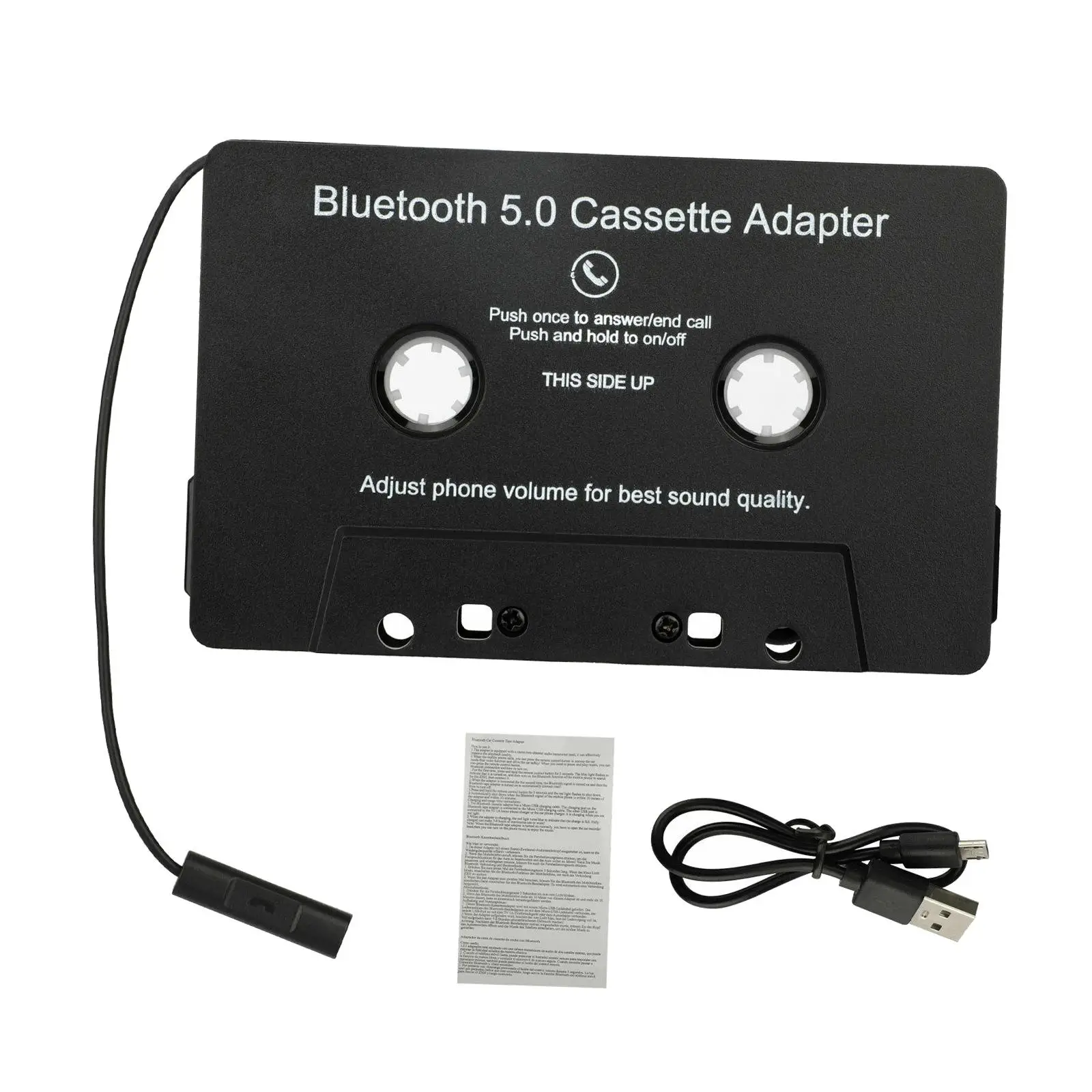 

Universal Bluetooth Cassette to Aux Adapter with Stereo Audio Premium with Built-in Battery Smartphone Cassette Adapter