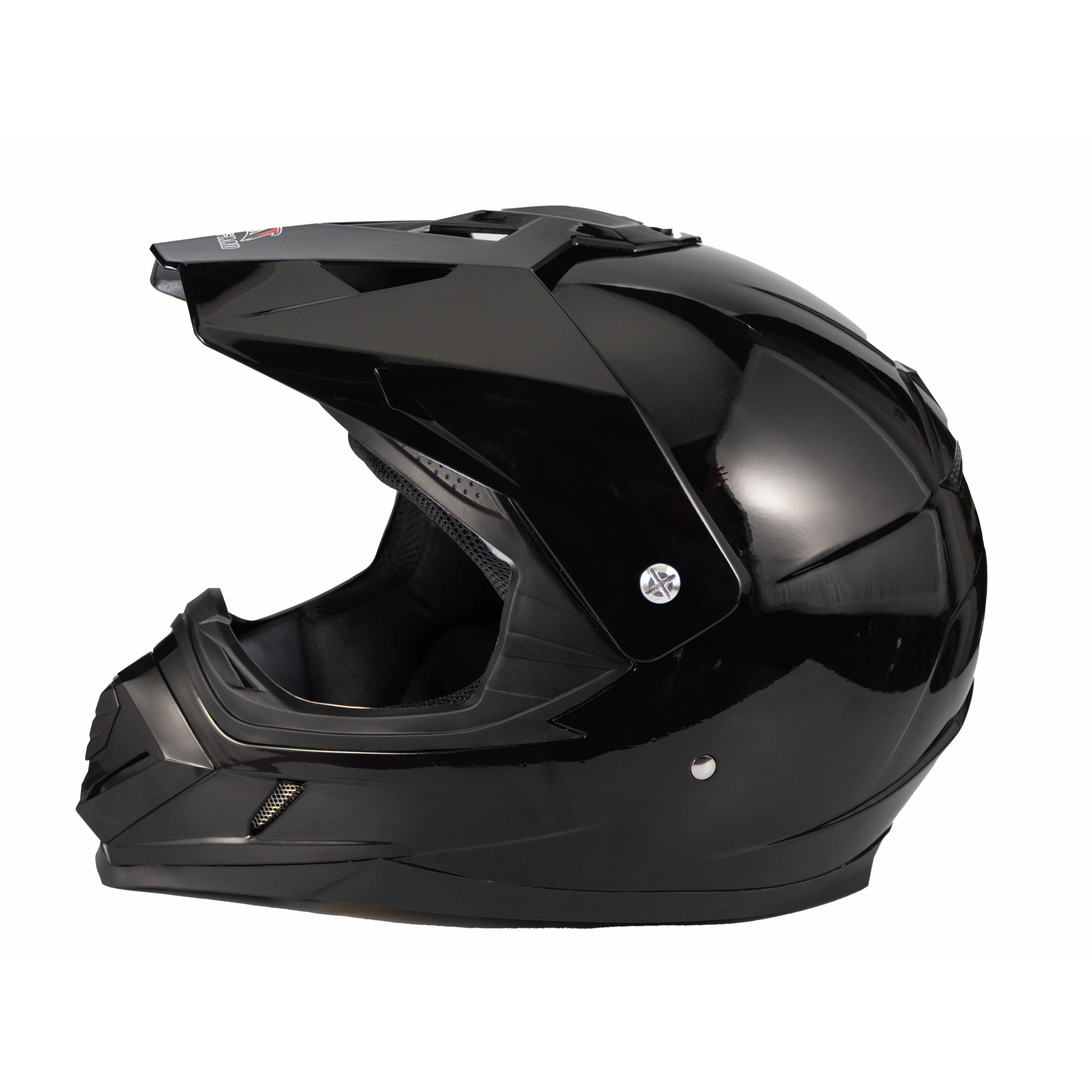 bright black Off-road helmet Motorcycle helmet Electric vehicle riding bicycle helmet Full helmet Cool handsome Ventilated