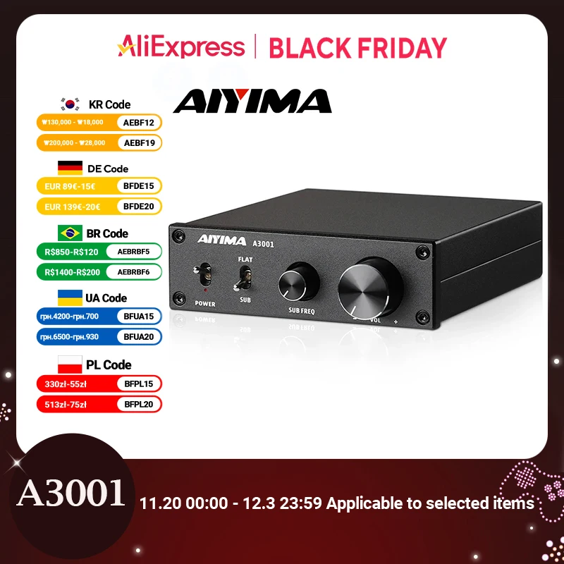 AIYIMA الصوت A3001 TPA3255 مضخم الصوت 300 واط مكبر هاي فاي مكبر للصوت أحادية الصوت مكبر كهربائي فئة D الصوت المنزلي أمبير