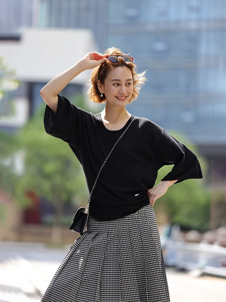 

WinnieTang Легкая дышащая трикотажная футболка свободного кроя из смешанного хлопка и полиэстера, повседневная футболка Sle ort Sve round Ne Top