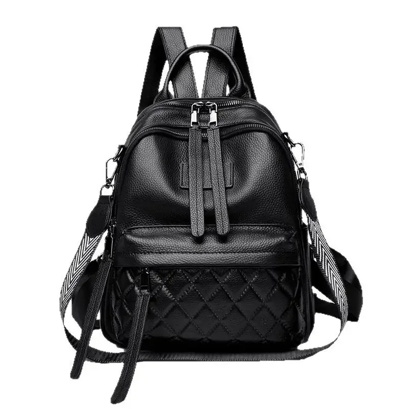 2027 New Fashion Genuine Leather Women Backpacks Luxury Brand Female Real Natural Leather Ladies Girl Student Casual Backpack