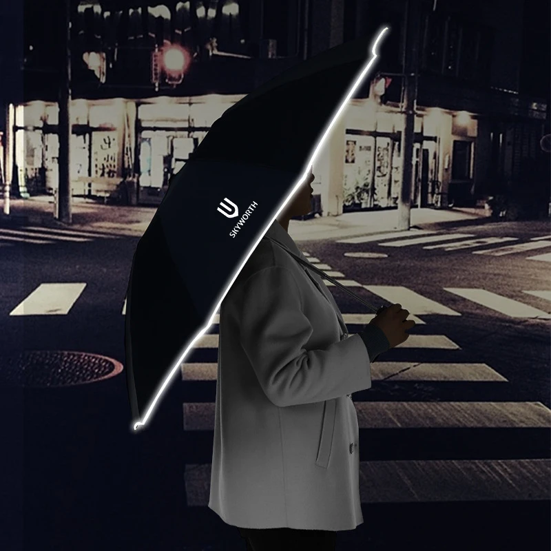 Car Automatic LED Umbrella Sunscreen Windproof Business Umbrella For Skyworth HT-i EV6 SKYWELL ET5 DAYUN M1 2022 2023 2024