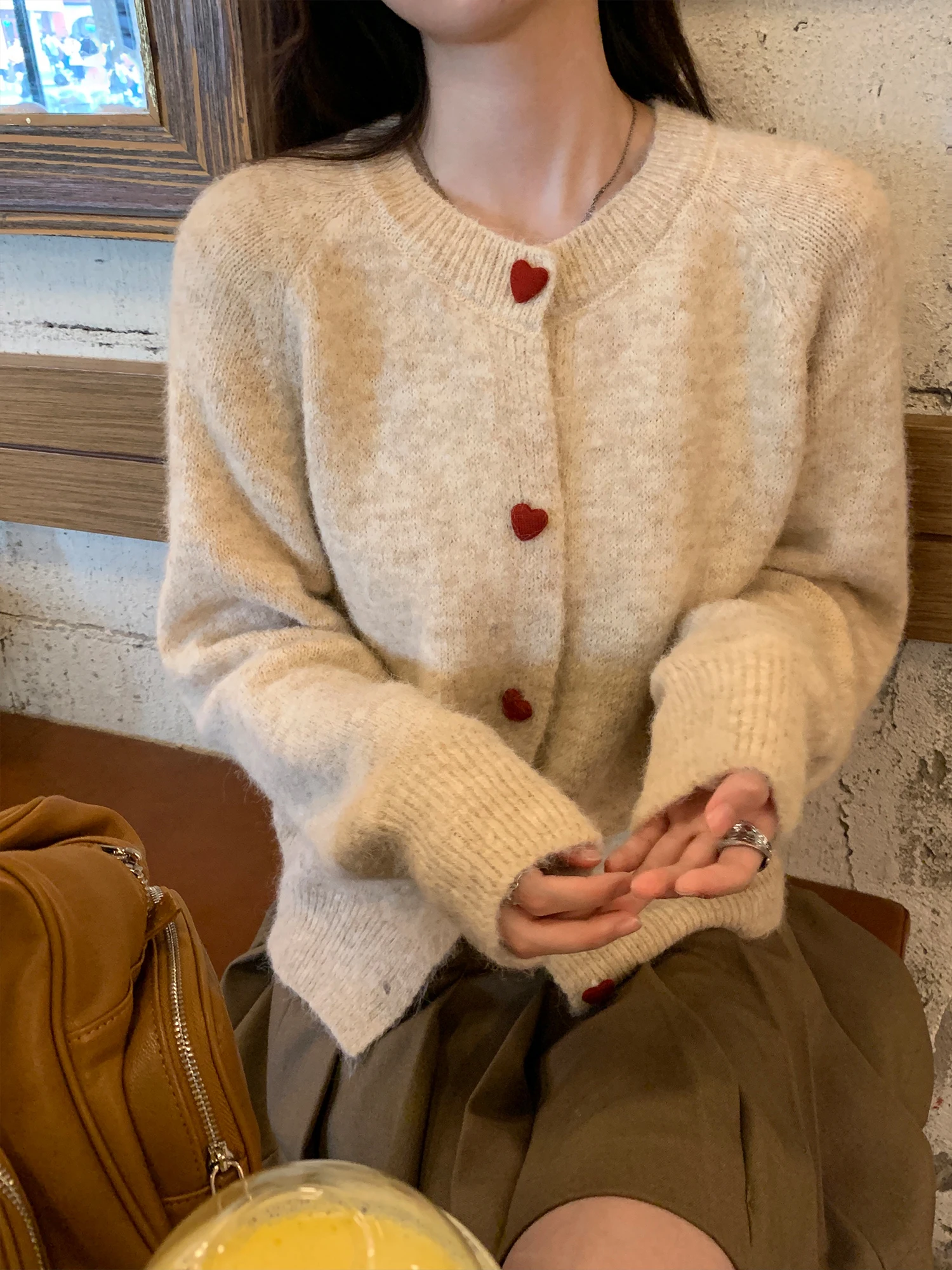 

Мягкий свитер из шерсти альпаки с сердечками, синий свитер, женское осеннее пальто с внешним дизайном, вязаное пальто, повседневное, свободное, длинное свековое, круглое, Ne