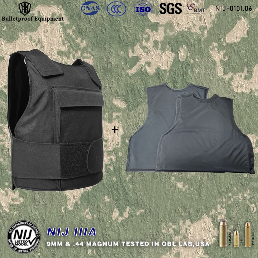 

Standard Class IIIA 9mm And .44 Caliber PE Soft Vest Inserts, Lined With a Soft PE Ballistic Tactical Self-Defense Vest Lining.