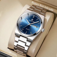 PAAZOMU Luxury Watches For Men Stainless Steel Waterproof Luminous Man Watch Date Week Fashion Casual Men's Quartz Watch Reloj