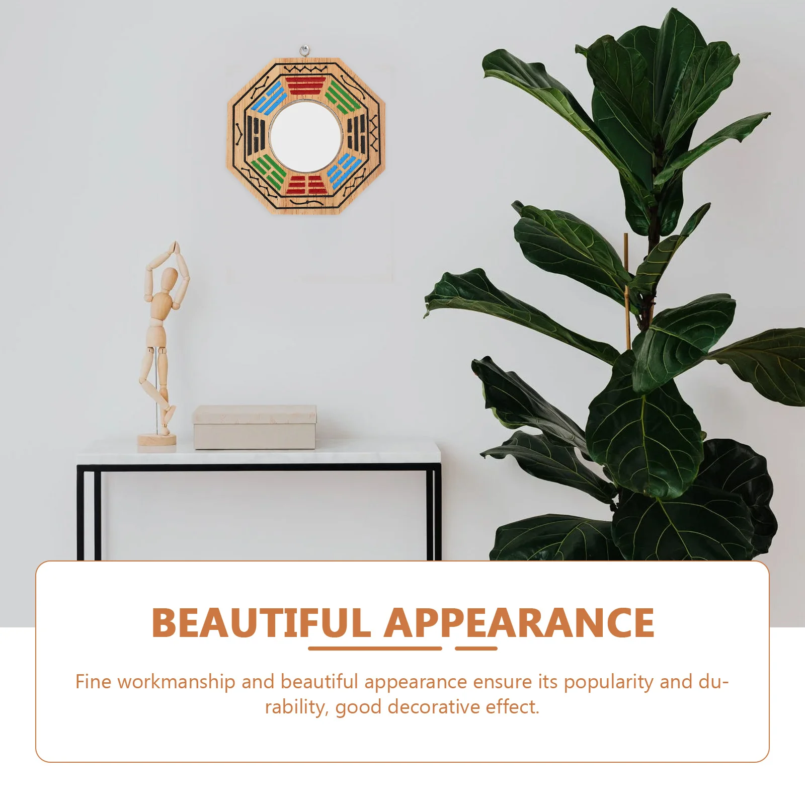 تاي تشي ثمانية مخططات مرآة طرد الأرواح الشريرة زخرفة المنزل نعمة جدار المنزل تزين خشبية فنغ شوي ديكور الأرواح الشريرة طرد الأرواح الشريرة