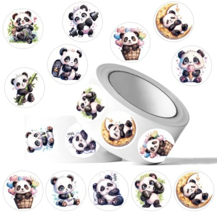 500 Pieces Cute Panda Animal Waterproof Stickers