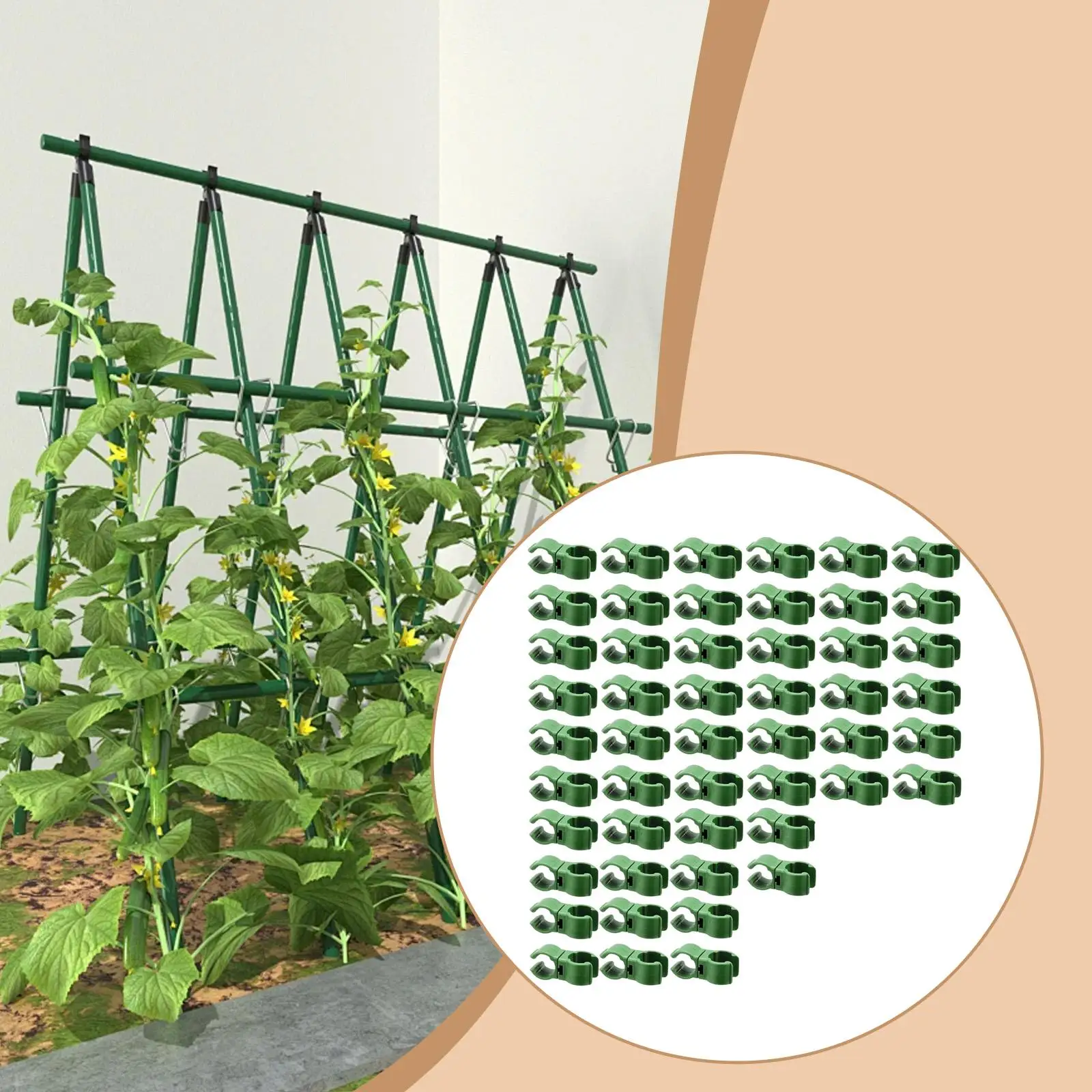 Plastic Trellis Connector Clips Adjustable Stake Joint Fixtures for Indoor Outdoor Flower Tomato Plant Holder Support