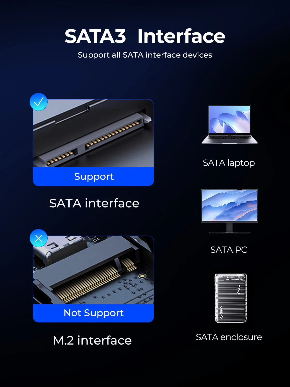 Imagem -04 - Orico-sata Disco Rígido Interno de Estado Sólido Design Ssd para Usuário Faça Você Mesmo 25 1tb 2tb 4tb Alta Capacidade Sata3.0