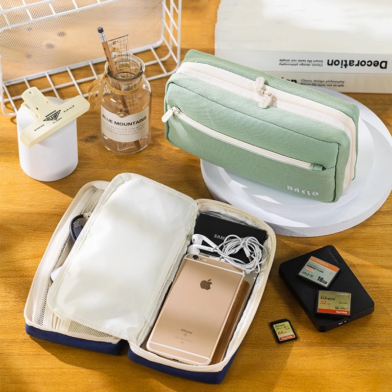 

Angoo Cream Cube Pencil Bag Pen Case Pure Color Basic Design Storage Pouch Pocket for Stationery School A7289