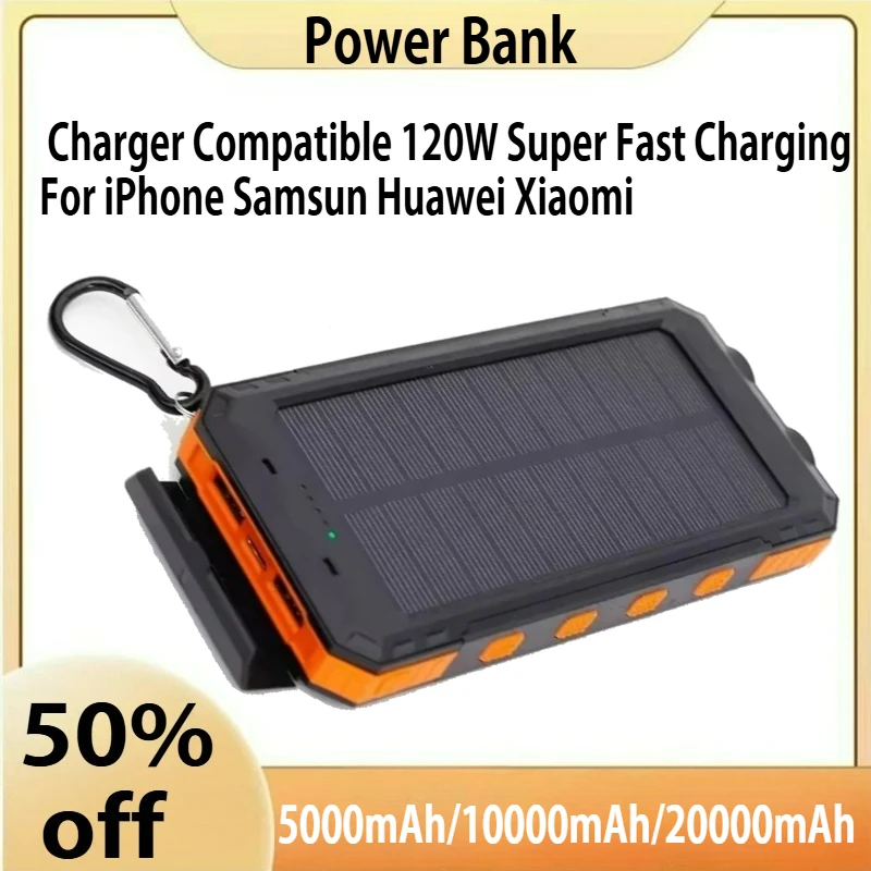 

20000mAh Power Bank Portable Large Capacity Charger Compatible 120W Super Fast Charging For iPhone Samsun Huawei Xiaomi