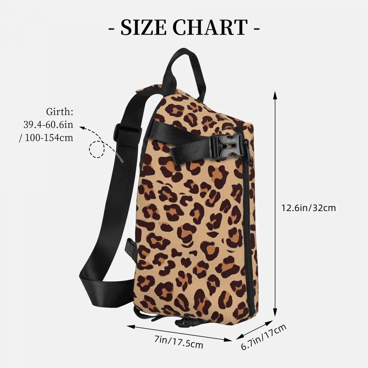 Gold Brown Leopard Print Shoulder Bags Chest Cross Chest Bag Diagonally Casual Man Messenger Bag