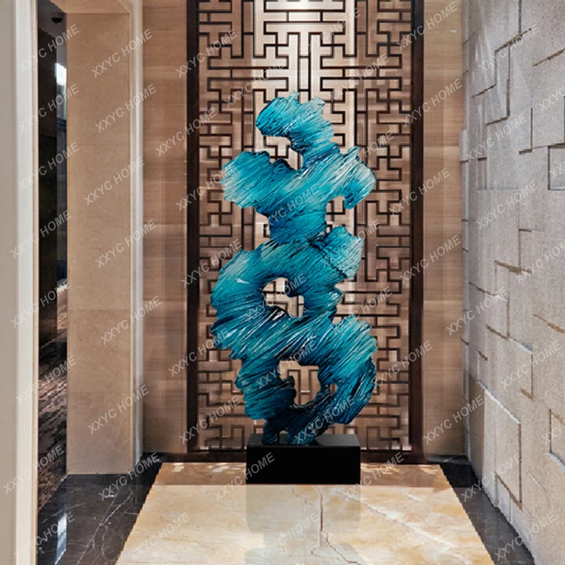 Hotel Lobby Abstract Sculpture Crafts Club Soft Decoration Front Desk Transparent