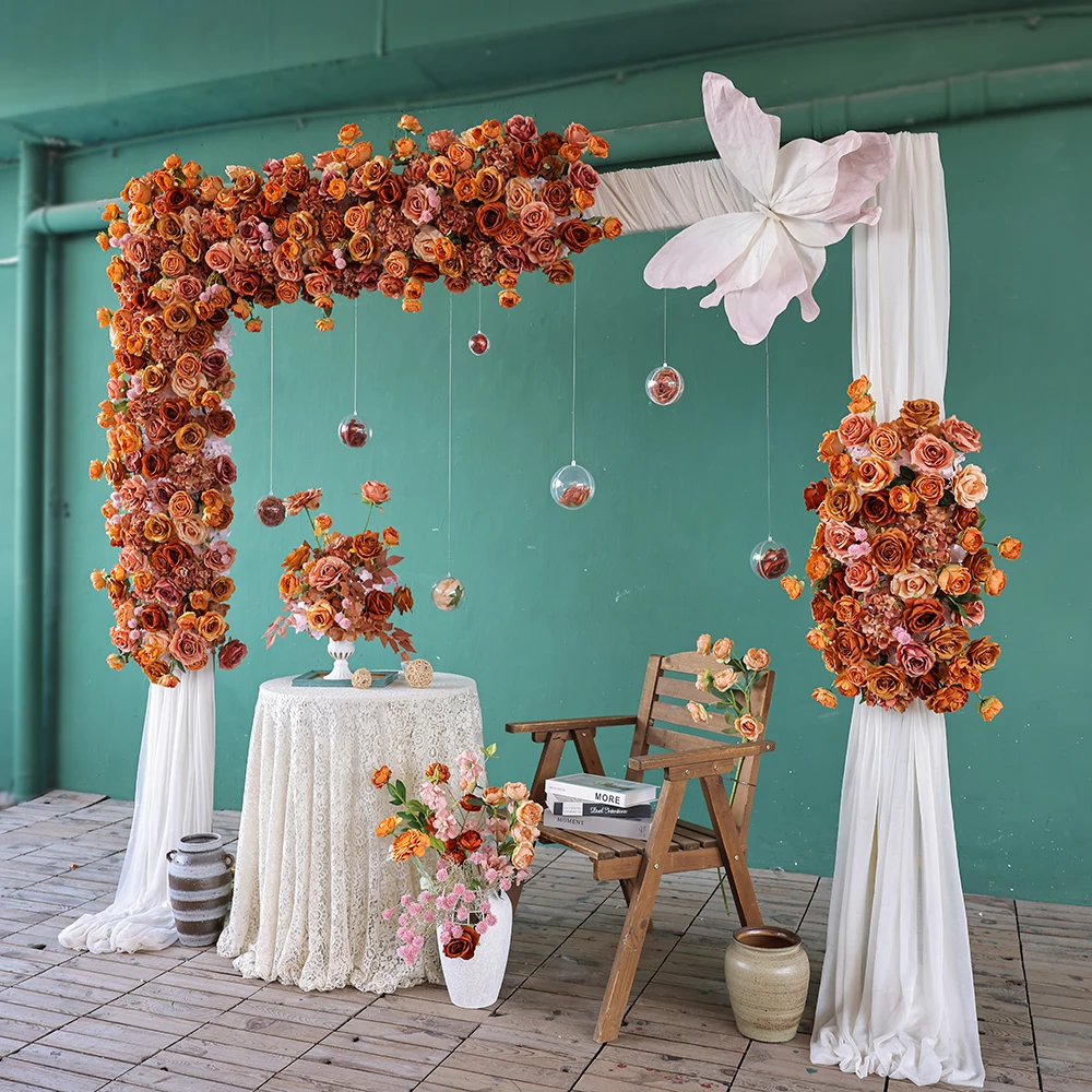 

Brown Silk Flower Arrangements for Wedding Backdrop Decoration Birthday,Ideal for Anniversary Party & Indoor Festive Deco HY2869