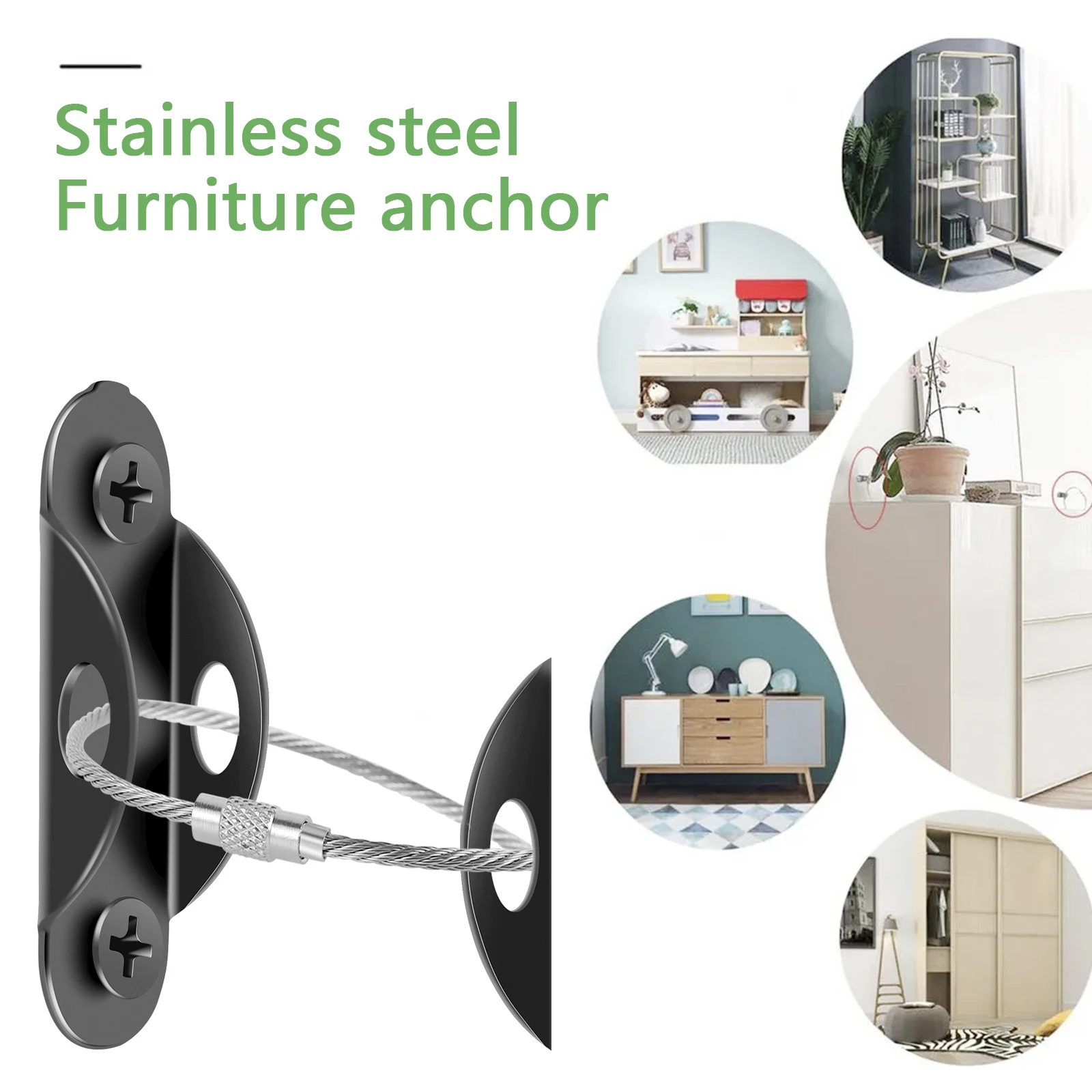10개입 가구 고정장치, 넘어짐 방지 가구 고정장치, 금속 가구 벽 고정장치, 400파운드 가구 지진 고정장치