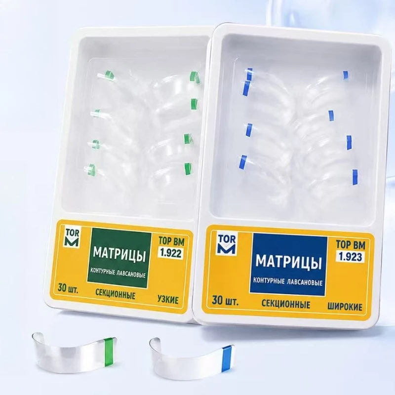 Transparent Dental Mylar Matrix Bands Resin Filling Forms for Anterior Tooth Gap Black‑Triangle Restoration Training Practice