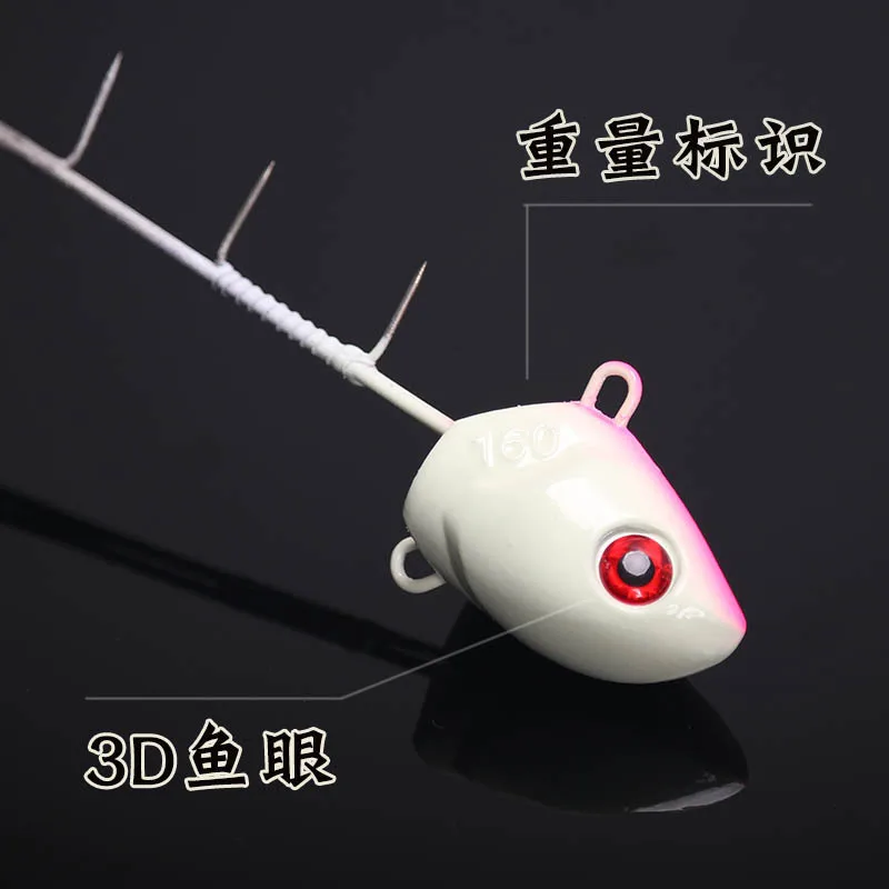 30g 40g 50g Bullet Tenya Metal Jig Fish Head Hook Hairtail Fishhook Saury Duple Luminous Sea Fishing Hooks