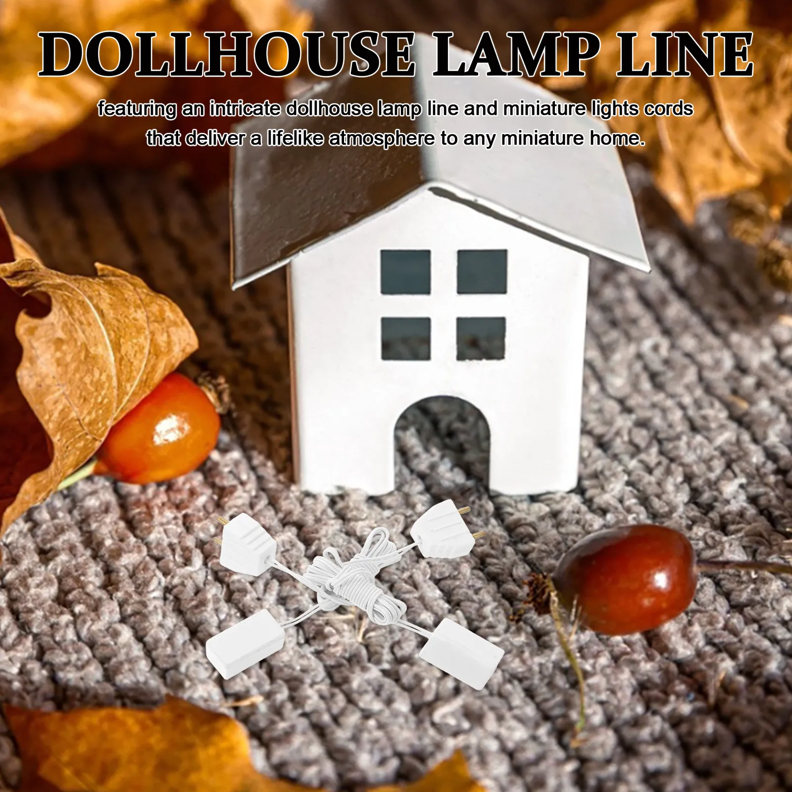 4Pcs Miniature Lighting Kit 1:12 Scale Power Strip Supply Lamp Extension Cord for DIY Micro Scene Decoration Dollhouse