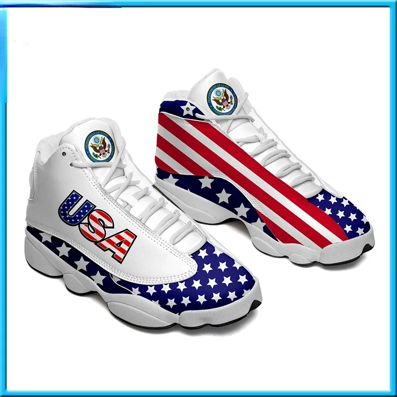 Dropshipping Print On Demand Custom Basketball Sneaker USA United States Flag Custom Print POD Shoes