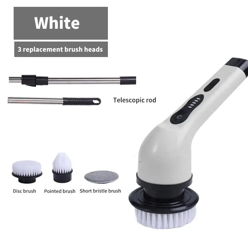 9-in-1 multifunctionele draadloze elektrische reinigingsborstel Huishoudelijke keuken Badkamerborstel USB Handheld roterende reinigingsgereedschappen
