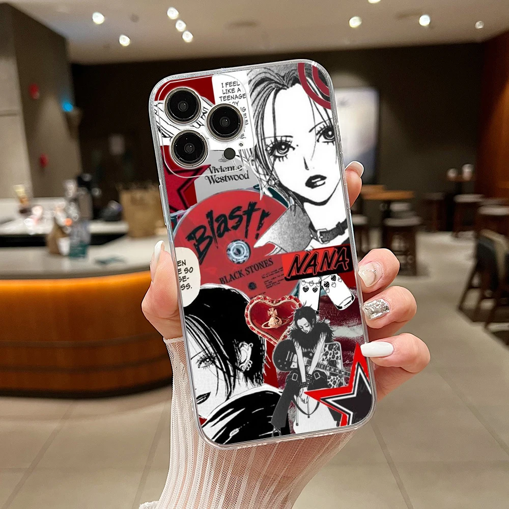 Anime Nana Osaki Line Phone Case For Samsung S24 S23 S22 S21 S20 S10 FE Note20 Note10 Plus Ultra Lite 5G Clear Soft TPU Cover