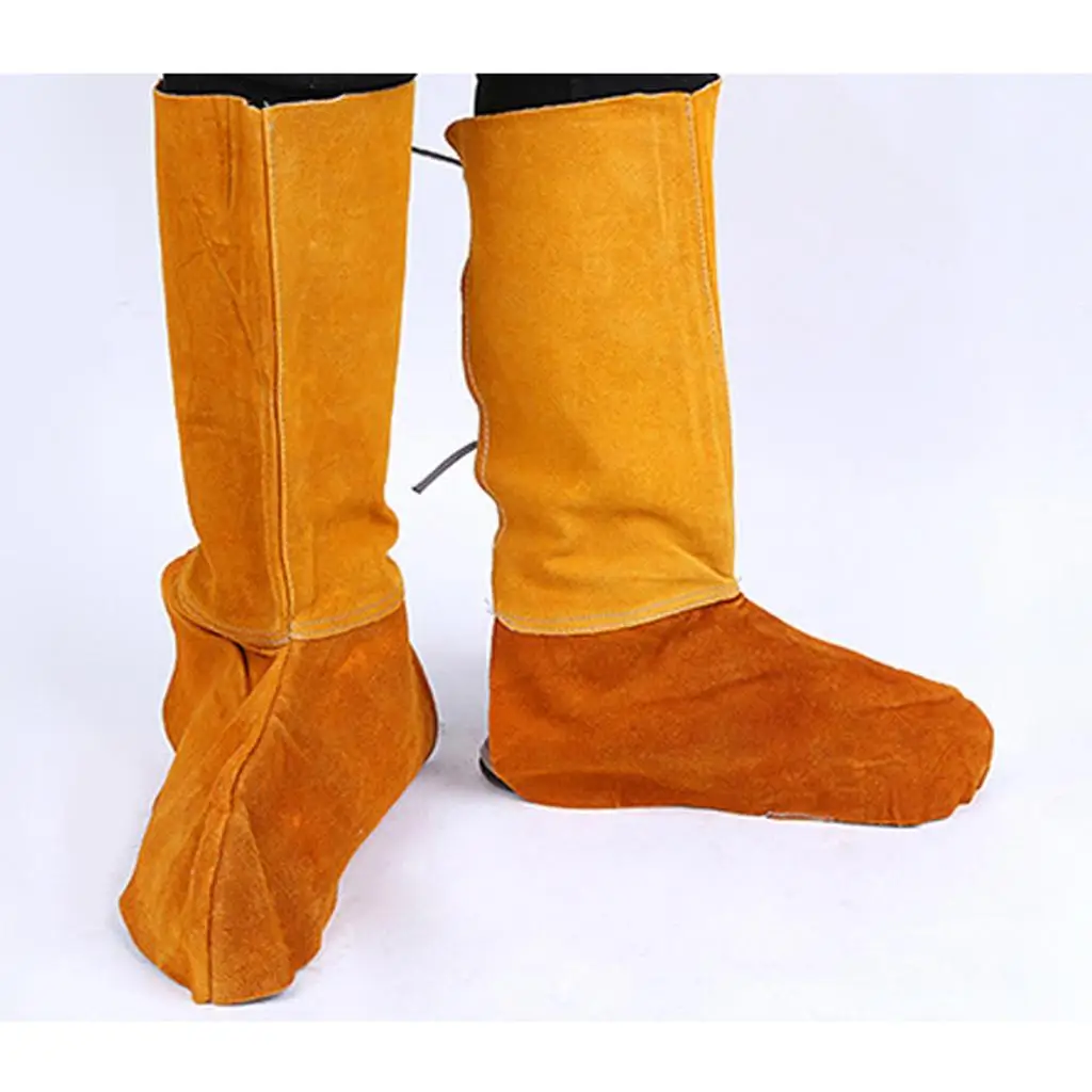 Protector de Pies para Soldadura, Zapatos de Seguridad Ligeros de Cuero, Cubre Calzado para Trabajos de Soldadura
