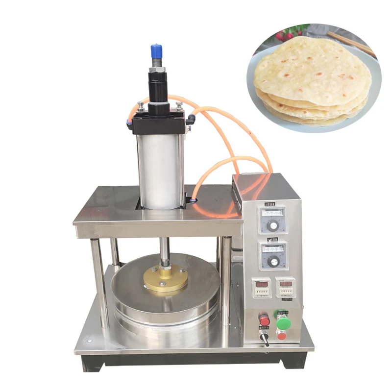 Commercial Electric Cooked Round Sheet Crepe Taco Roti Corn Mexican Tortilla Chapait Crepe Press Machine